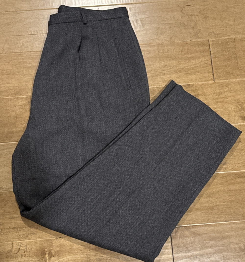 VTG 90s Hunt Club Gray Pleated Trousers Women's size 18 wool blend slacks